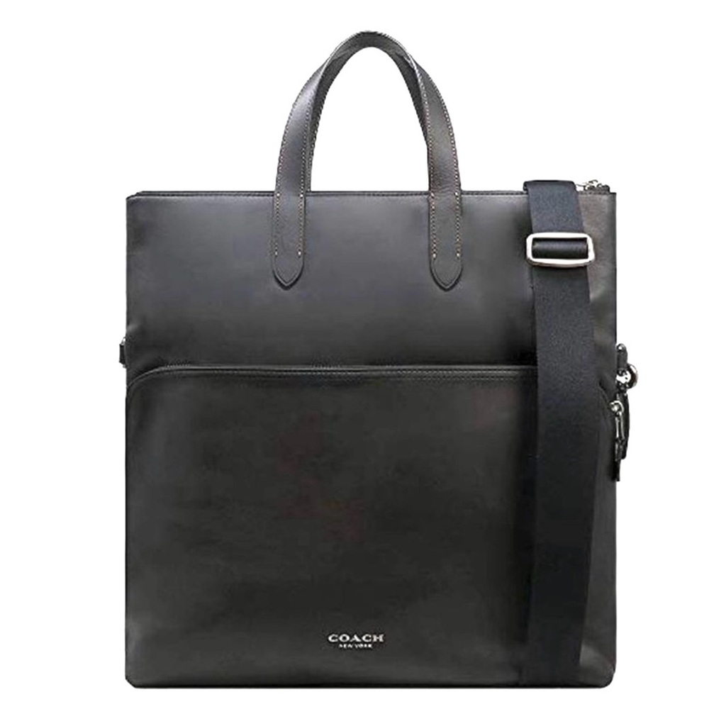 Coach Black Leather Foldover Carry Crossbody Shoulder Handbag NWT